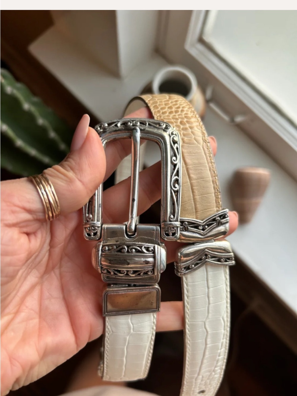 Vintage reversible sectioned belt